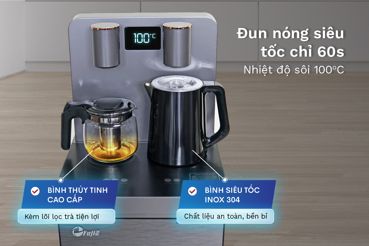 Cây nước nóng lạnh kết hợp bàn pha trà, cafe FujiE TBH1332E - hình 12