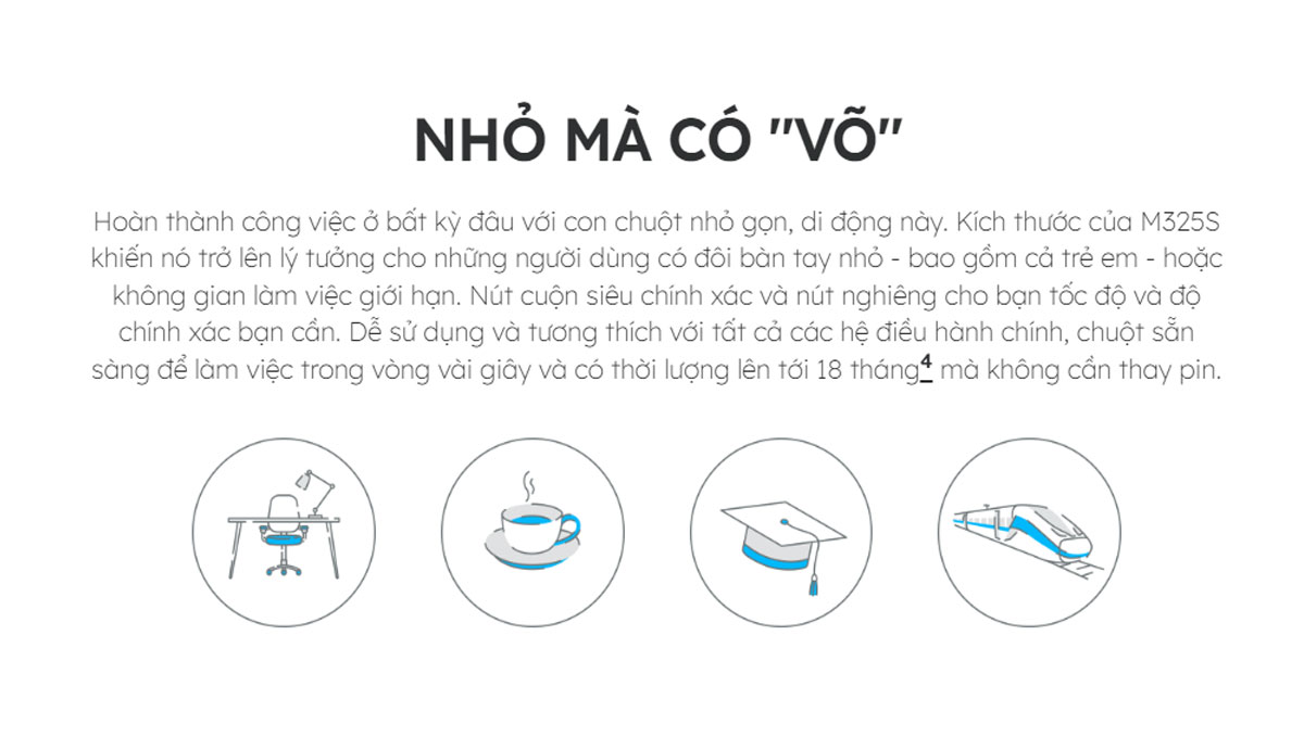 Chuột không dây Logitech Quang M325S (Xám đậm)_910-006814 - hình 2