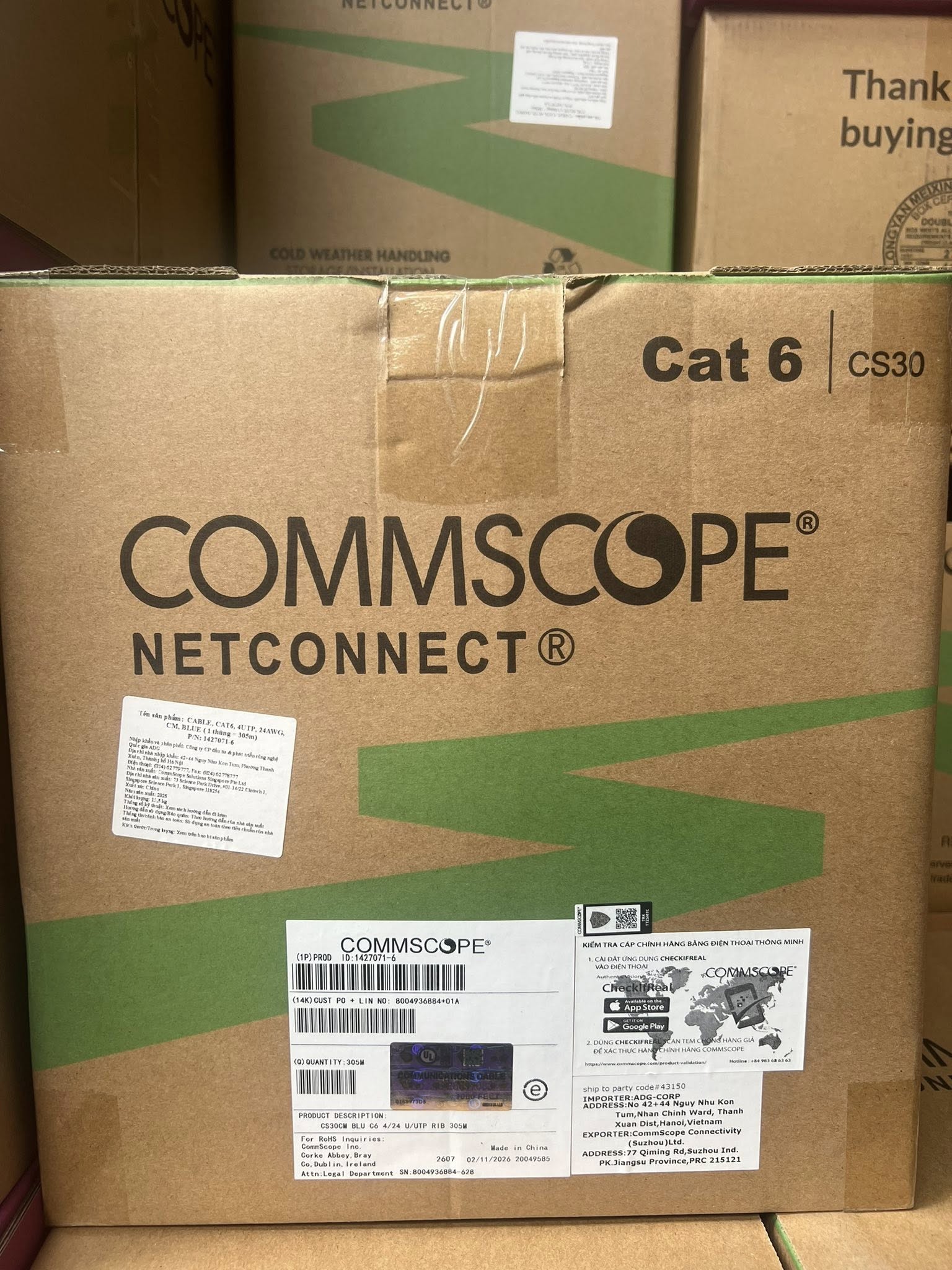 Hình ảnh thực tế cap mạng commscope cat5e cat6
