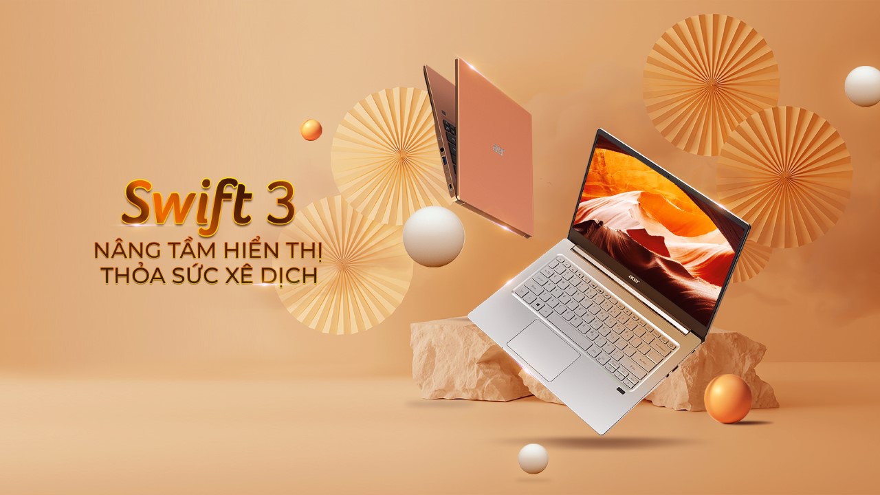 Laptop Acer Swift 3 14 inch FHD IPS i5-1135G7 8GB RAM 512GB SSD Màu Vàng Hồng
