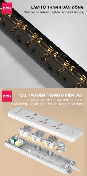 Deli làm từ thanh dẫn đồng 100%