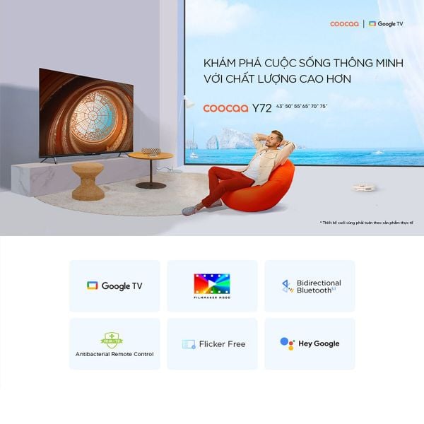 Google Tivi Coocaa 65Y72 4K 65 inch