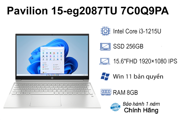 Laptop HP Pavilion 15-eg2087TU 7C0Q9PA (Core i3 1215U/ 8GB/ 256GB SSD) - hình 2