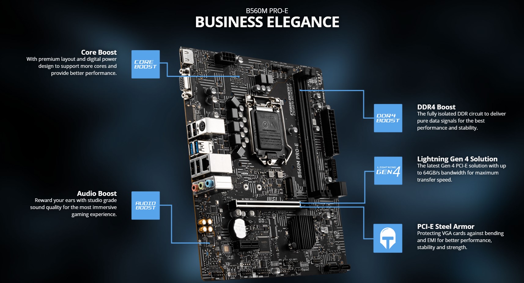 Mainboard MSI B560M PRO-E cho PC hiệu năng cao