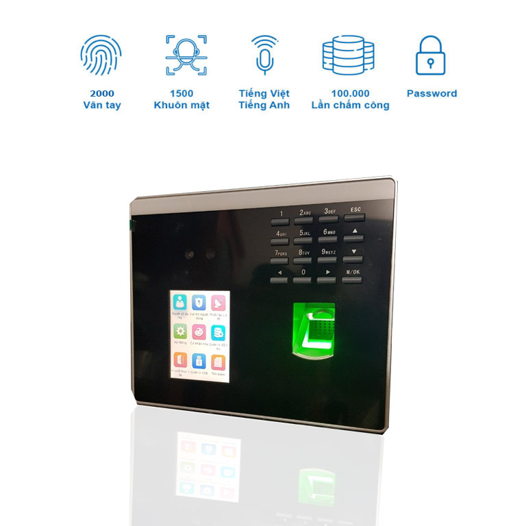 MÁY CHẤM CÔNG KHUÔN MẶT, VÂN TAY ZKTECO MB50-VL LITE