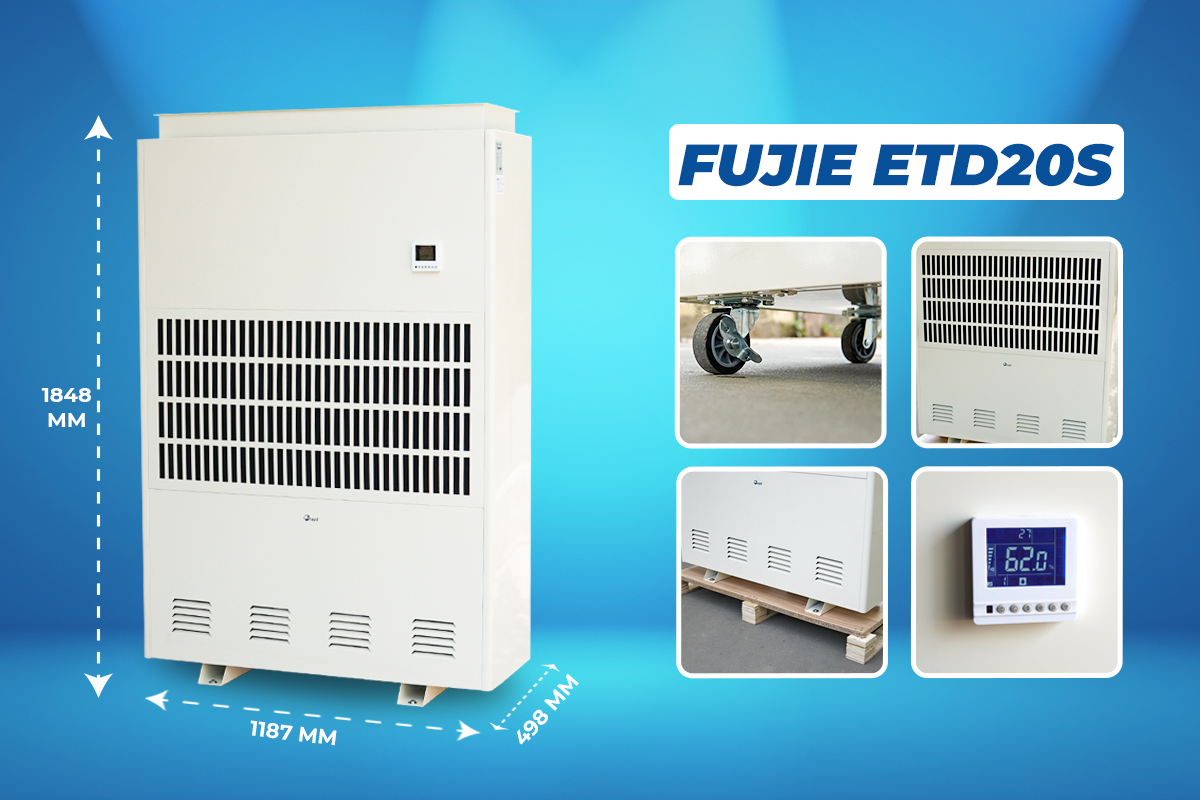 Máy hút ẩm công nghiệp FUJIE ETD20S chuyên dụng cho mục đích sấy - hình 3