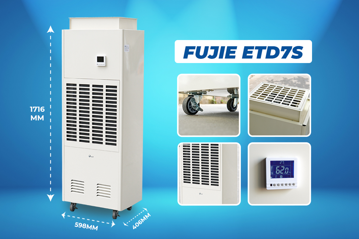 Máy hút ẩm công nghiệp FUJIE ETD7S chuyên dụng cho mục đích sấy - hình 3