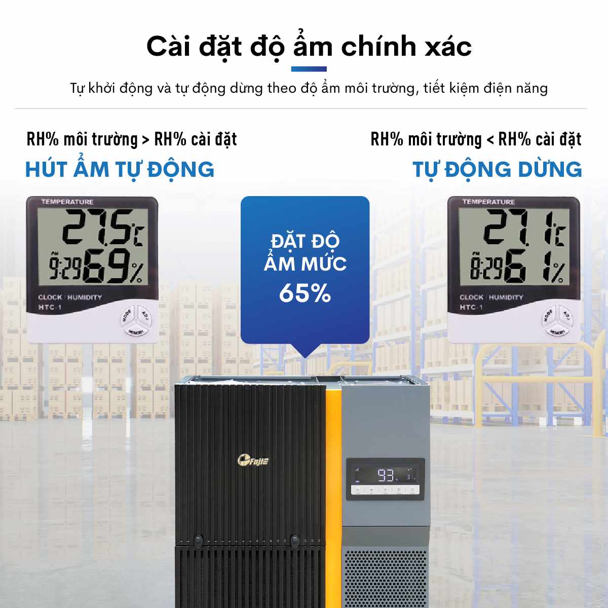 Máy hút ẩm công nghiệp FujiE HM-6240EN 3 pha thế hệ mới - hình 3
