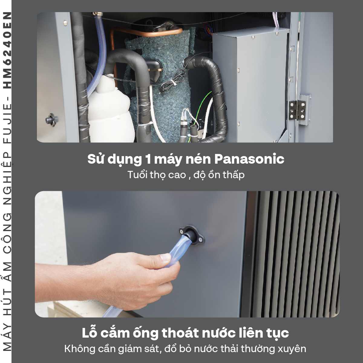Máy hút ẩm công nghiệp FujiE HM-6240EN 3 pha thế hệ mới - hình 7