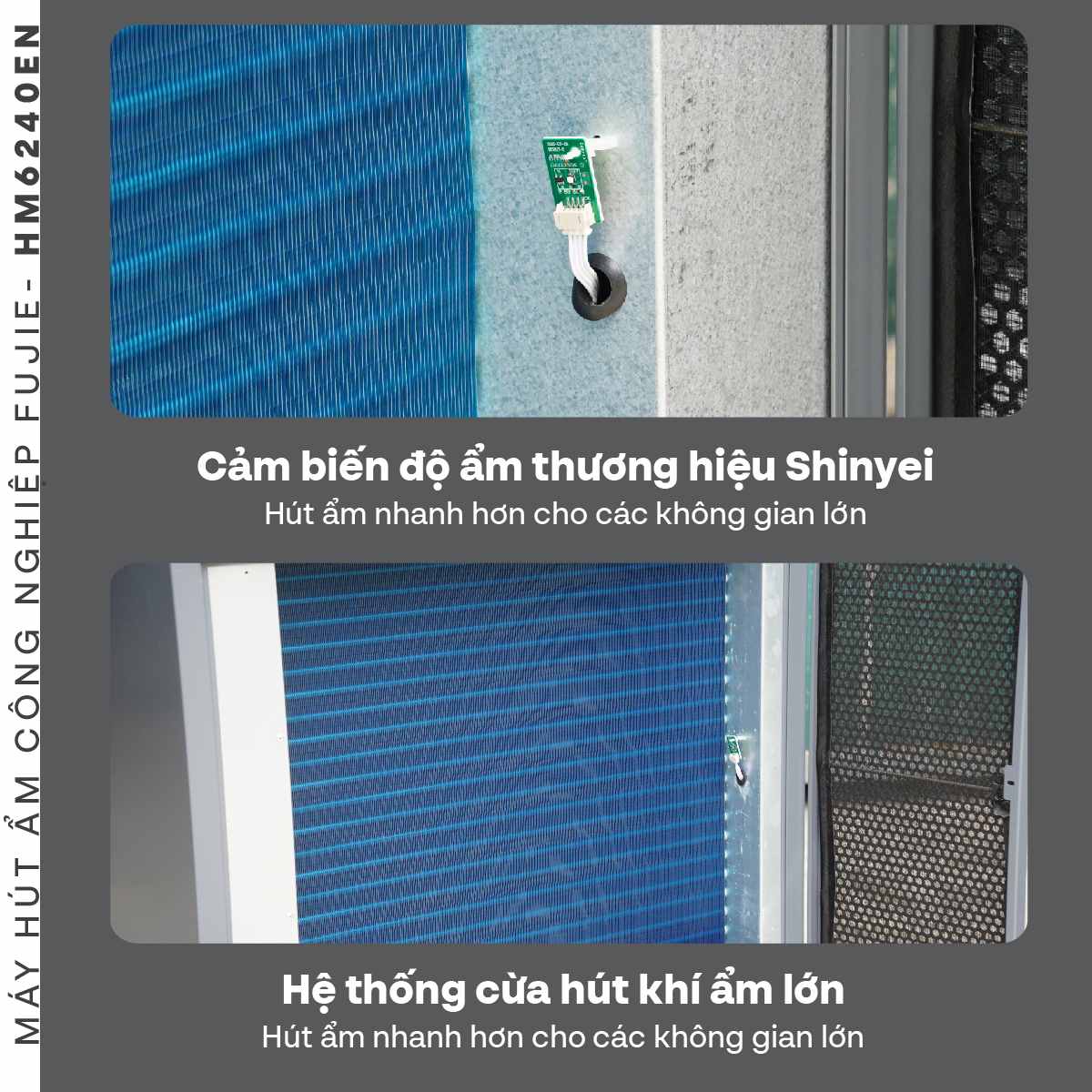 Máy hút ẩm công nghiệp FujiE HM-6240EN 3 pha thế hệ mới - hình 9