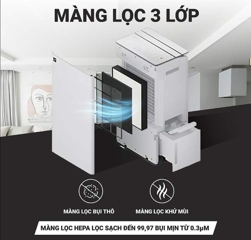 Máy hút ẩm kết hợp lọc khí 30L Sharp DW-T30FV-W [2025] - hình 2