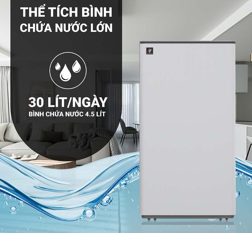 Máy hút ẩm kết hợp lọc khí 30L Sharp DW-T30FV-W [2025] - hình 3