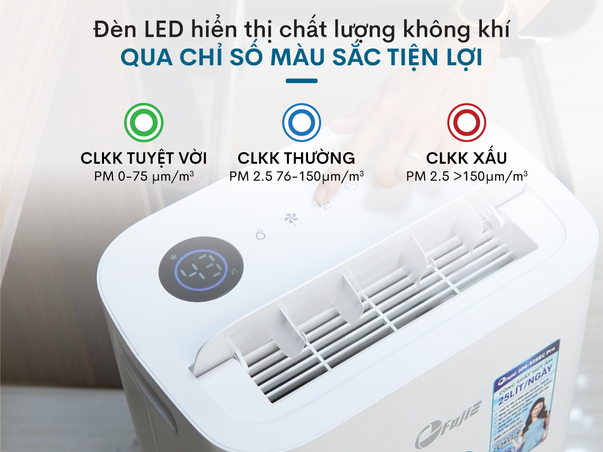 Máy hút ẩm kết hợp lọc không khí FujiE HM-925EC Pro kết nối Wifi thông minh - hình 12