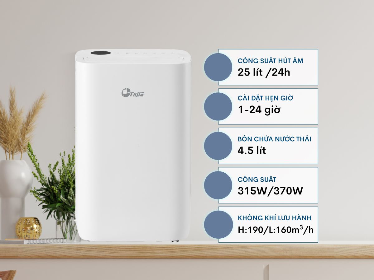 Máy hút ẩm kết hợp lọc không khí FujiE HM-925EC Pro kết nối Wifi thông minh - hình 8