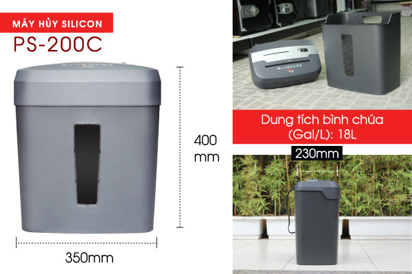 Máy hủy tài liệu Silicon PS-200C - hình 2