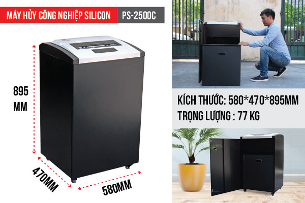 Máy hủy tài liệu Silicon PS-2500C