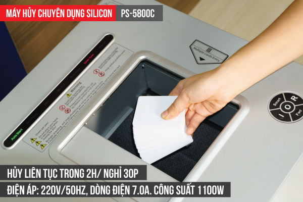 Máy hủy tài liệu Silicon PS-5800C - hình 4