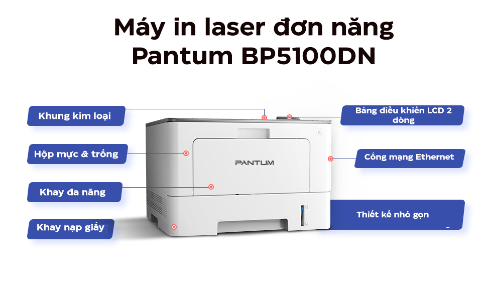 Máy in laser đơn năng PANTUM BP5100DN