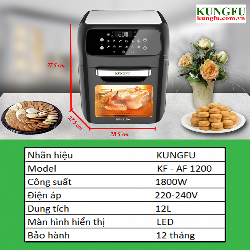 Nồi chiên không dầu 12 Lít Kungfu KF-AF 1200 - hình 2