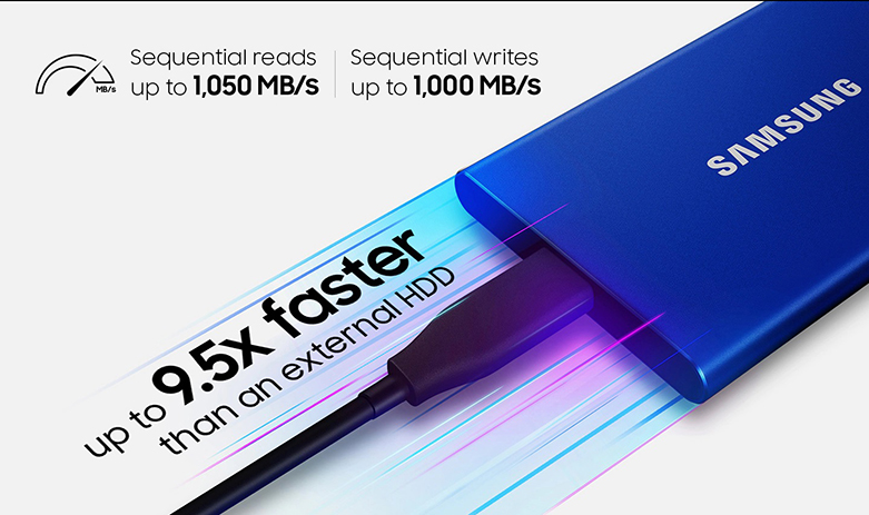 Ổ cứng SSD Samsung Portable T7 Non Touch 1TB 2.5" chính hãng - hình 2