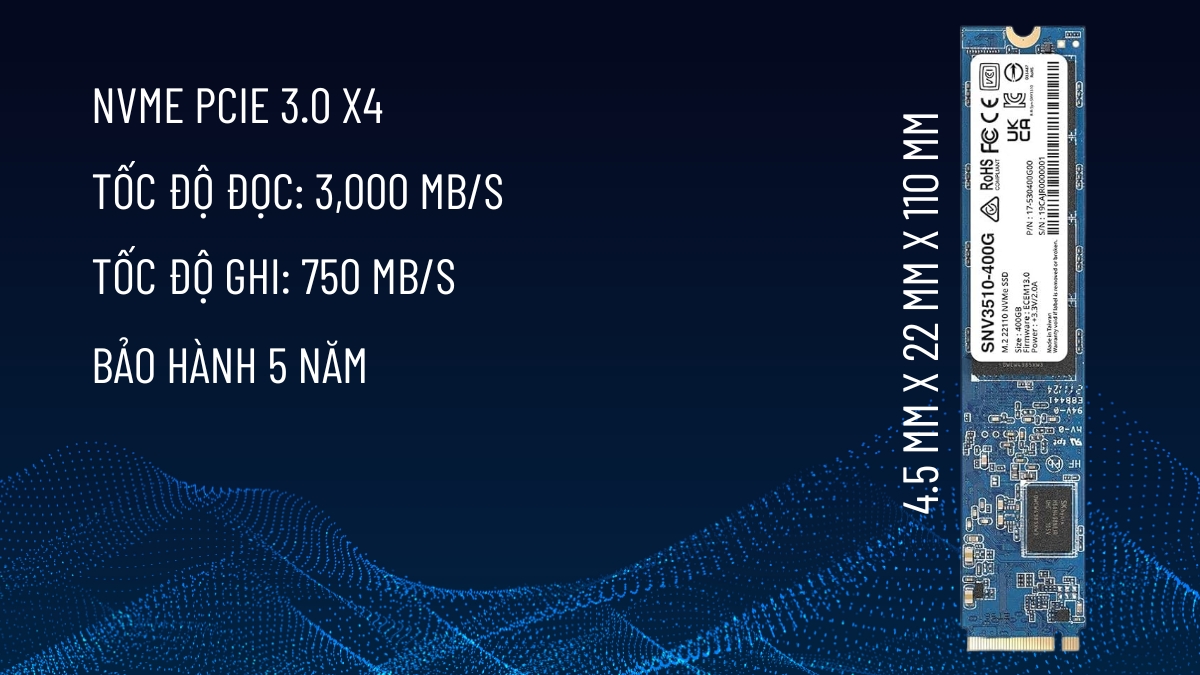 Ổ cứng SSD Synology 400GB M.2 22110 NVMe (SNV3510-400G) - hình 1