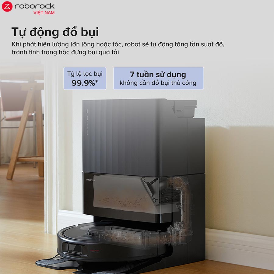 Tự động gom bụi và cấp nước thông minh