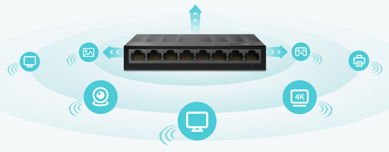Switch 8 cổng Gigabit 1000Mbps (Vỏ Nhựa) TP-Link TL-LS1008G - hình 3