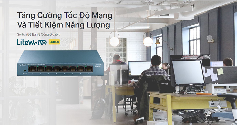 Switch TP-Link LS108G (8 cổng RJ45 10/100/1000Mbps - Vỏ kim loại)