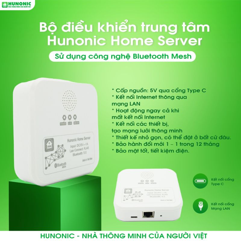 Thông số bộ điều khiển trung tâm Hunonic Home Server