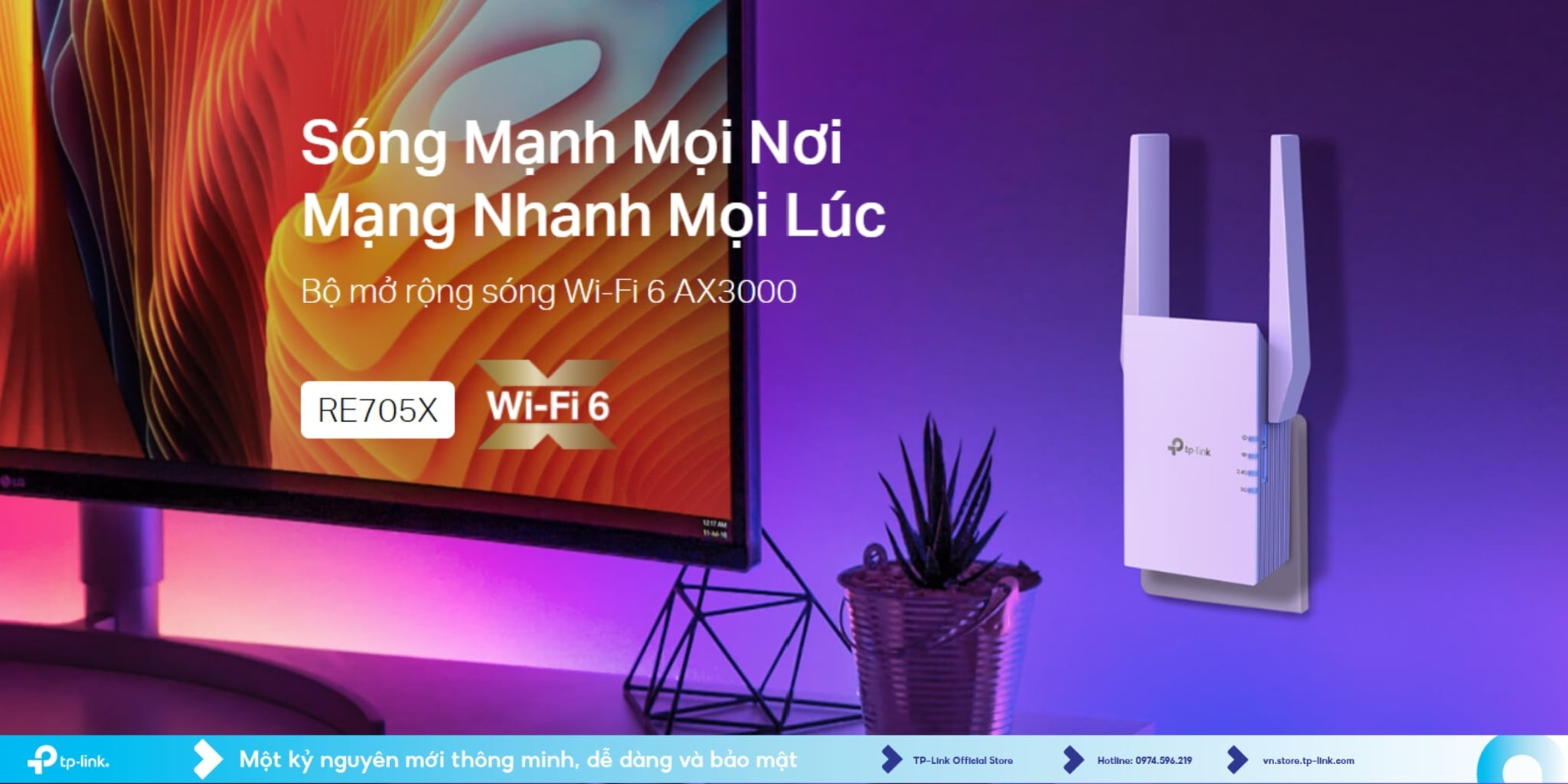 Bộ mở rộng sóng, kích sóng wifi TP-Link RE705X WFTPL242