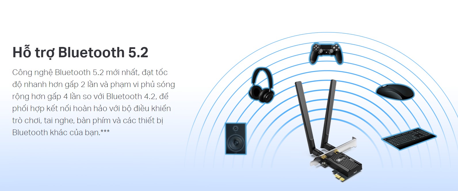 Công nghệ Bluetooth 5.2 mới nhất, đạt tốc độ nhanh hơn gấp 2 lần