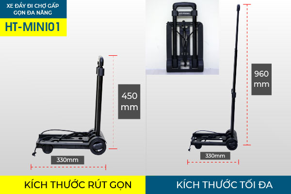 Xe đẩy đi chợ gấp gọn đa năng ADVINDEQ HT-MINI01