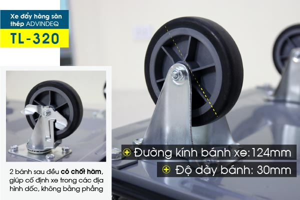 Xe đẩy hàng 4 bánh sàn thép ADVINDEQ TL-320 - hình 2