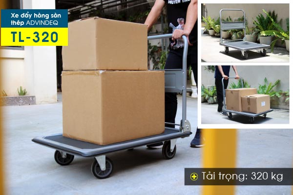Xe đẩy hàng 4 bánh sàn thép ADVINDEQ TL-320 - hình 4