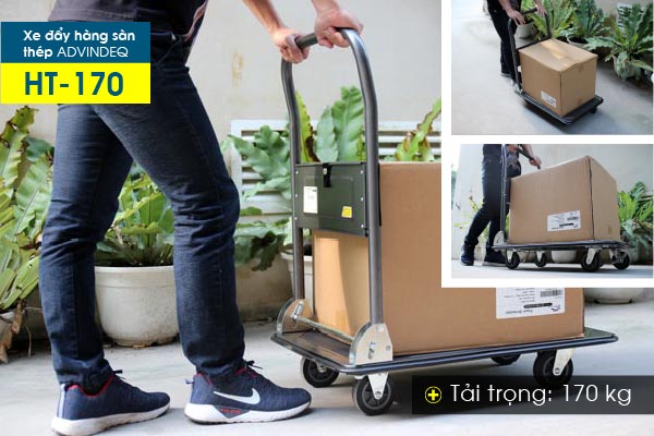 Xe đẩy hàng 4 bánh sàn thép phủ nhám ADVINDEQ HT-170 - hình 10