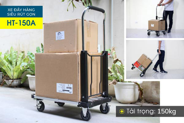 Xe đẩy hàng 4 bánh siêu rút gọn ADVINDEQ HT-150A