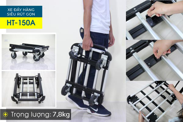 Xe đẩy hàng 4 bánh siêu rút gọn ADVINDEQ HT-150A - hình 3