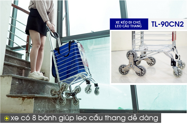 Xe kéo đi chợ, leo cầu thang ADVINDEQ TL-90CN2 - hình 5
