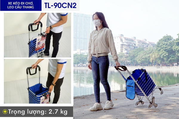 Xe kéo đi chợ, leo cầu thang ADVINDEQ TL-90CN2 - hình 6