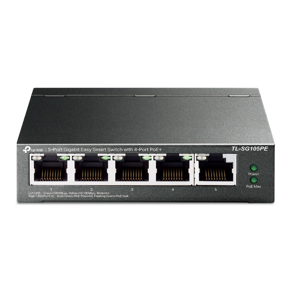 5-Port Gigabit Easy Smart Switch with 4-Port PoE+ TP-Link TL-SG105PE | Hàng chính hãng
