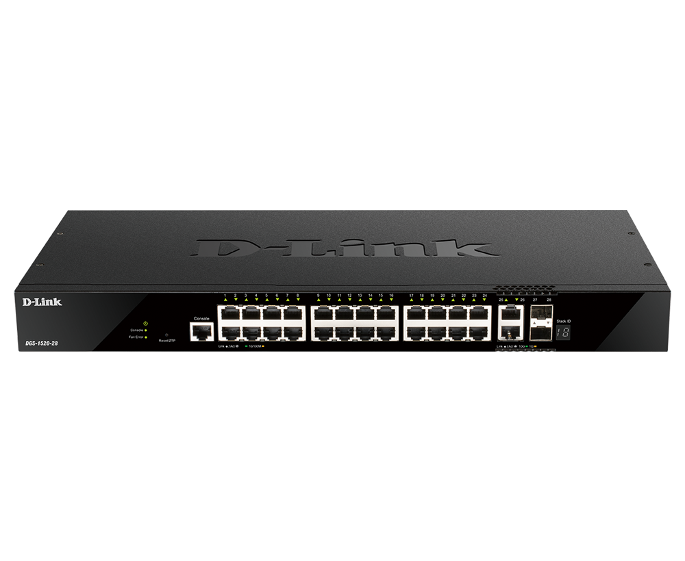 DGS-1520-28 – Switch Layer 3 Stackable Smart Managed 28 Port với 10G Uplink