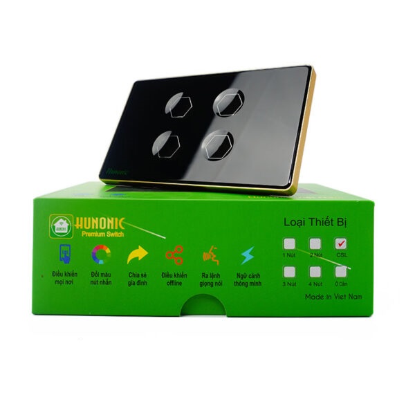 Công tắc cảm ứng BLE Hunonic Premium HCN, màu Đen