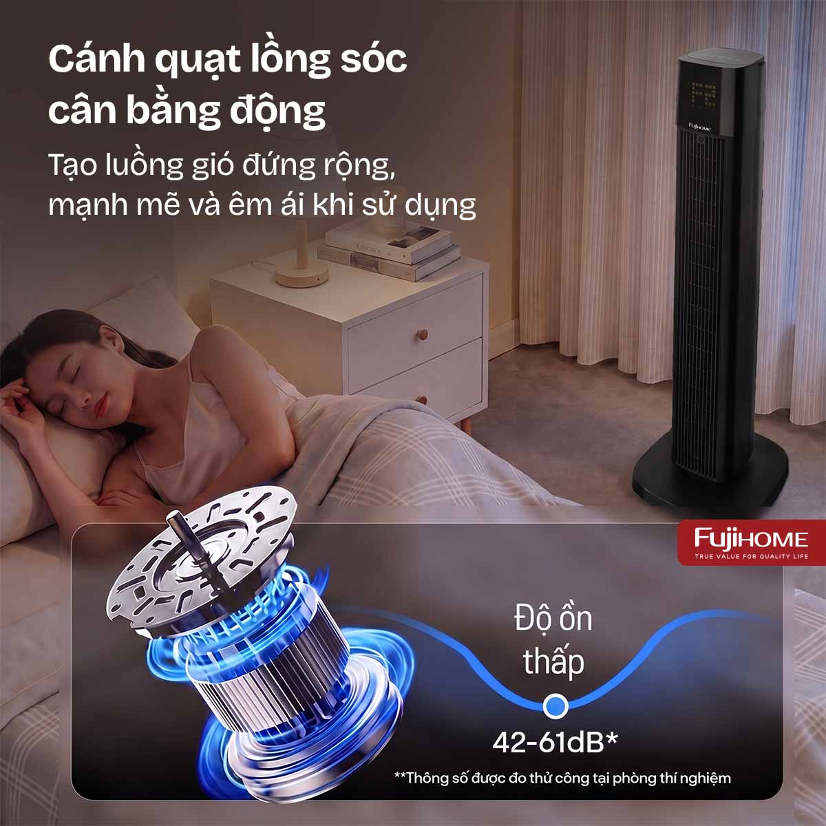 Quạt tháp Fujihome TF-51F 45W điều khiển từ xa | Hàng chính hãng
