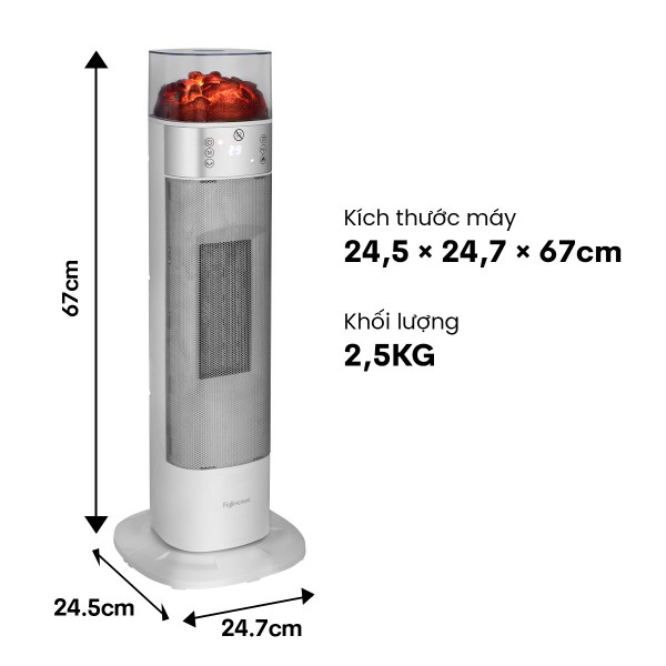 Quạt sưởi gốm Ceramic Fujihome FH3100E