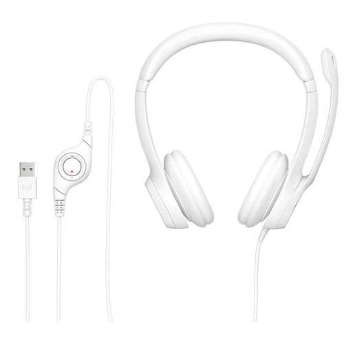 Tai nghe Logitech H390 USB Computer Headset / White (981-001287) | Hàng chính hãng