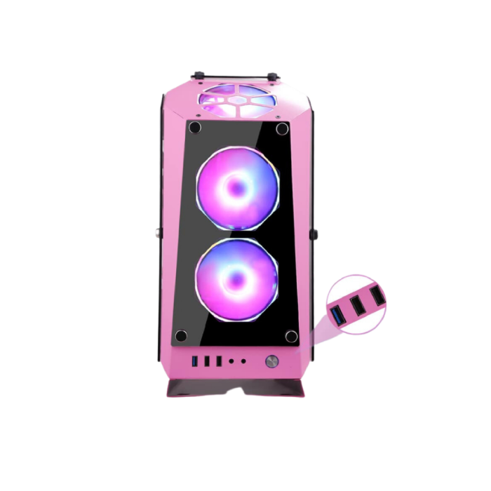 VỎ MÁY TÍNH SAMA TG-05 (PINK | 4 FAN LED RGB) | Hàng chính hãng