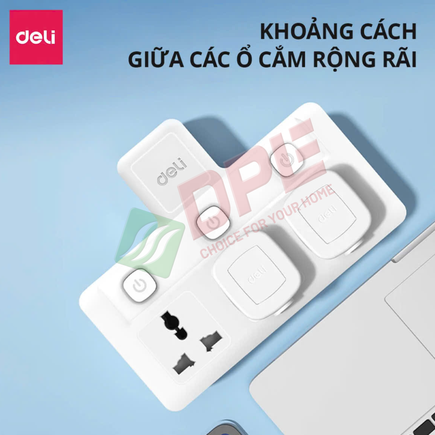 Ổ cắm điện đa năng Deli T715