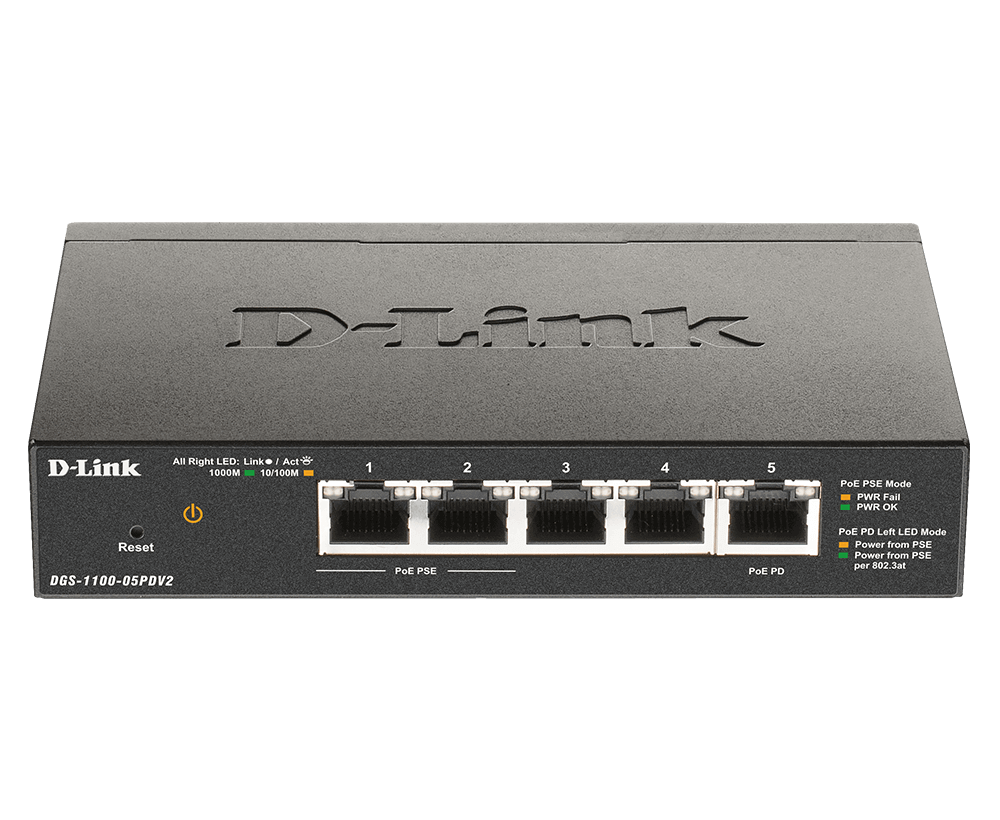 D-LINK DGS-1100-05PDV2 – SWITCH SMART MANAGED GIGABIT POE 5 CỔNG