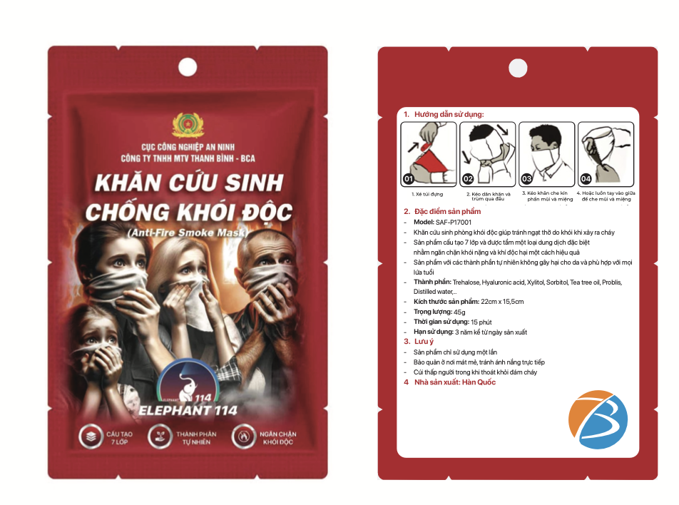 Khăn Cứu Sinh Chống Khói Độc Elephant 114 - Chính Hãng Bộ Công An