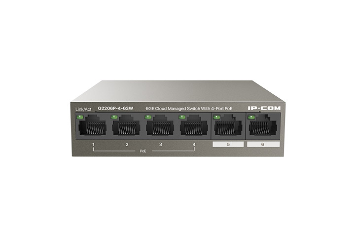 Switch Quản Lý Cloud 6GE với 4 cổng PoE G2206P-4-63W | Hàng chính hãng